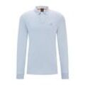 Poloshirt BOSS ORANGE "Passerby" Gr. M, blau (hellblau) Herren Shirts Langarm