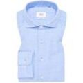 SLIM FIT Linen Shirt in azurblau unifarben, azurblau, 44