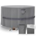 SANZARO Schutzhülle Winterfest Rund für Gartentisch - RipStop-Technologie, 600D Oxford, Reißfest & UV-Beständig, Abdeckung Wasserdicht für Outdoor Möbelsets Ø 230 x 100 cmØ 230 x 100 cm