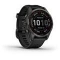 Garmin fenix 7S Sapphire Solar Titan Sportuhr in schwarz-schiefergrau