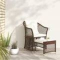 2-tlg. Garten-Lounge-Set, Gartenmöbel, Sitzgruppe Gartenset mit Kissen Braun Poly Rattan LLOAQ983327 Maisonchic