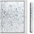 Sichtschutzfolie Bad Fenster Blickdicht Selbstklebend 3D Fensterfolie Spiegelfolie Blumen 60x200cm - Weiß - Tolletour