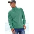 H.I.S Sweatshirt mit Stehkragen, Sweater mit Troyerkragen, Baumwollmischung, grün