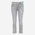 Graue Cropped Slim Fit Jeans mit Waschung