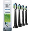 Philips Sonicare Aufsteckbürsten Standard W2 Optimal White HX6064, mit der Bürstenkopferkennung, Standardgröße, schwarz