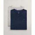 Gant T-Shirt C-NECK T-SHIRT 2-PACK (2-tlg) aus besonders weichem Material, blau|grau