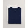 Gant T-Shirt C-NECK T-SHIRT 2-PACK (2-tlg) aus besonders weichem Material, blau