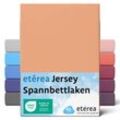 etérea Comfort Jersey Spannbettlaken Pfirsich 180x200 cm - 200x200 cm - Pfirsich