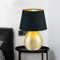 Tisch Lampe Leuchte Schlafzimmer schwarz goldfarbig Schreibtsich Wohnraum Reality Leuchten R50631079