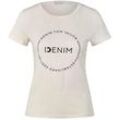 TOM TAILOR DENIM Damen T-Shirt mit Logo Print, braun, Logo Print, Gr. XL