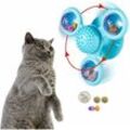 Hiasdfls - Katzen-Interaktions-Spinner-Spielzeug, mit Taschenlampe und Katzenminze-Kugel, kreative Katze, Molaren, transparent, Windmühle,