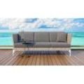 Designer Garten Sofa MALEDIVEN 3-Sitzer Stoff wetterfest - Beige