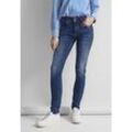 STREET ONE Slim-fit-Jeans QR York mit Stretch, blau