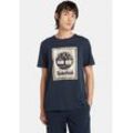 Timberland T-Shirt STACK LOGO Camo Short Sleeve Tee in großen Größen, blau