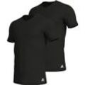 adidas Active Flex Cotton Shirt, 2er-Pack, V-Ausschnitt, für Herren, schwarz, XL