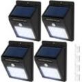 4 LED Solar Leuchten mit Bewegungsmelder - schwarz