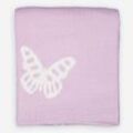 Lila-weiße Decke mit Schmetterlingsmuster 127x152cm