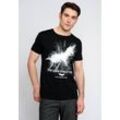 LOGOSHIRT T-Shirt Batman The Dark Knight Rises mit tollem Batman-Logo, schwarz|weiß