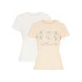 Basic T-Shirt mit Druck (2er Pack)