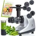 NUTRILOVERS | #WissenWasDrinIst MULTI-PRESS Profi Slow Juicer mit 6+1 Multi-Aufsätzen für Saft, Pasta, Brot & Sorbet, ULTEM / Silber