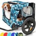Hundeanhänger für Fahrrad, Hunde Fahrradanhänger, inkl. Fahne Gurt, klappbar leicht im Kofferraum verstaubar - Farbwahl