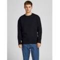 Jack & Jones Sweatshirt Basic Sweater Langarm Shirt Rundhals Pullover JJESTAR (1-tlg) 4012 in Schwarz