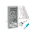 Retoo Thermometer mit Außensensor Hygrometer Luftfeuchtigkeit Wetterstation Funkwetterstation (Elektronisches Raumthermometer in weiß