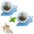 Lubgitsr Katzen-Futterspender 2 Stück Katzenminze Balls Spielzeug 360°Drehbare Katzenminze Ball