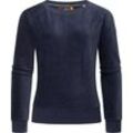 Ragwear Sweater Johanka Velvet Stylischer Damen Pullover in Cord-Optik, blau