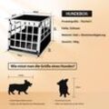 CADOCA® Hundetransportbox Aluminium Hundebox Kofferraum robust verschließbar trapezförmig Reisebox Autobox Tiertransportbox Hundetransportbox M