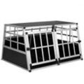 Cadoca - Hundetransportbox Aluminium Hundebox Kofferraum robust verschließbar trapezförmig Reisebox Autobox Tiertransportbox Hundetransportbox xl