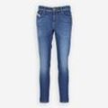 Dunkelblaue Super Skinny Fit Slandy Jeans mit Waschung