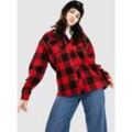 Empyre Akrin Oversized Plaid Flannel Hemd red