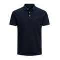 Jack & Jones Poloshirt + Fit Polo Shirt JJEPAULOS Sommer Hemd Pique (1-tlg) 3615 in Navy
