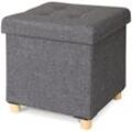 Dibea - Sitzhocker, Klapphocker, Sitzbank, Aufbewahrungsbox, Farbe grau - grau