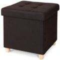 Dibea - Sitzhocker, Klapphocker, Sitzbank, Aufbewahrungsbox, Farbe braun - braun