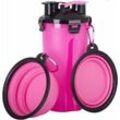 Katzen-Wasserspender, faltbarer Reise-Hundenapf aus Silikon, groß, faltbar, Reise-Hundenapf, Napf für kleine und große Hunde – Pink Single Cup +