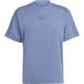 adidas T-Shirt, Baumwolle, Logo-Stickerei, für Herren, blau, S