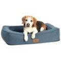 alsa-brand Hundebett Ortho Lounge grau-blau, Außenmaße: ca. 80 x 60 cm