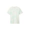 TOM TAILOR Jungen Batik T-Shirt mit Bio-Baumwolle, weiß, Batikmuster / Tie-Dye Effekt, Gr. 152