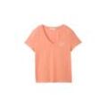TOM TAILOR DENIM Damen T-Shirt aus Bio-Baumwolle, orange, Uni, Gr. XXL