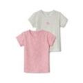 2 Kinder-T-Shirts - Weiss/Gestreift - Kinder - Gr.: 98/104
