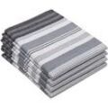 4er Set Geschirrtücher Baumwolle 50x70 cm grau-weiß
