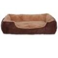 Lionto - Hundebett, Hundekissen, Hundekörbchen mit Wendekissen, Größe (l) 75x60 cm Farbe beige/braun - beige