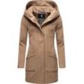 Marikoo Wintermantel Maikoo hochwertiger Mantel mit großer Kapuze, braun