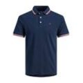 Jack & Jones Poloshirt Polo Shirt JJEPAULOS Sommer Hemd Kragen Pique Cotton (1-tlg) 3613 in Navy