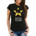 MoonWorks Print-Shirt Damen T-Shirt Retro Disco Party Fever Slim Fit Moonworks® mit Print