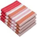 4er Set Geschirrtücher Baumwolle 50x70 cm rot-weiß