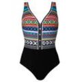 Sunflair Badeanzug Beach Fashion Black Multi Badeanzug mit Softcups und geradem Rücken