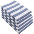5er Set Geschirrtücher Baumwolle 50x70 cm blau-weiß-gestreift